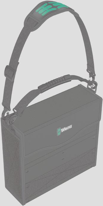 También es idealmente apto para acoplar las cajas y los bolsos de material textil de Wera que