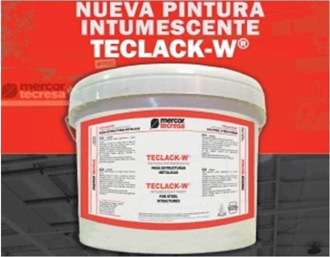 ~ TECLACK - W es una pintura ignifuga, intumescente y soluble en agua, para estructuras de acero.