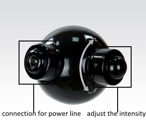 Modo de uso: 1. Conectar el equipo a la fuente de corriente 2. Gire la perilla de encendido ON/OFF y verifique que se enciendan las luces Led 3. Seleccione la intensidad deseada 4.