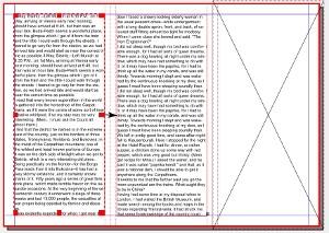 En la página 2 En las dos primeras columnas incluye dos marcos de textos enlazados y rellenos con texto de ejemplo.