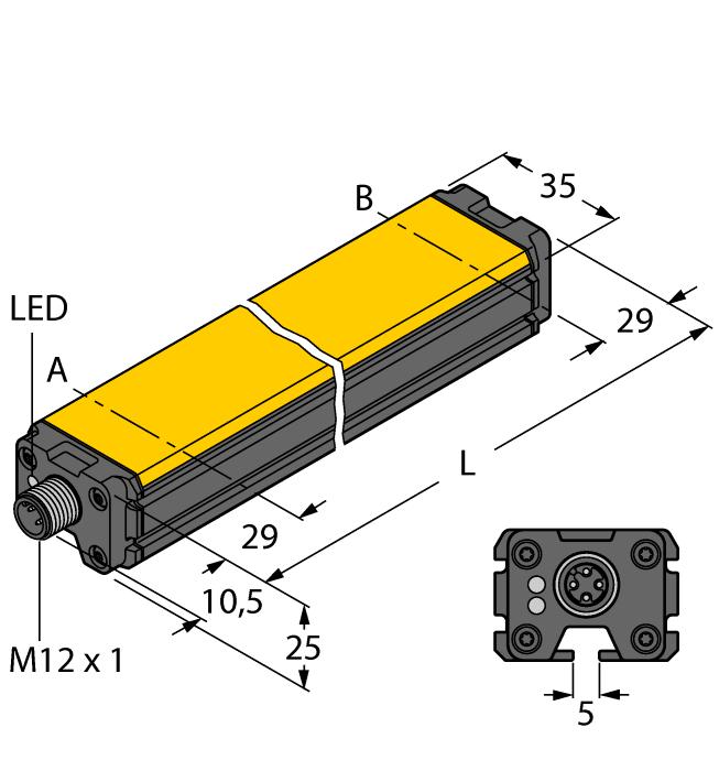 rectangular, aluminio / plástico Varias posibilidades de montaje indicación del rango de medición por medio del LED resistencia a campos de perturbación electromagnéticos.