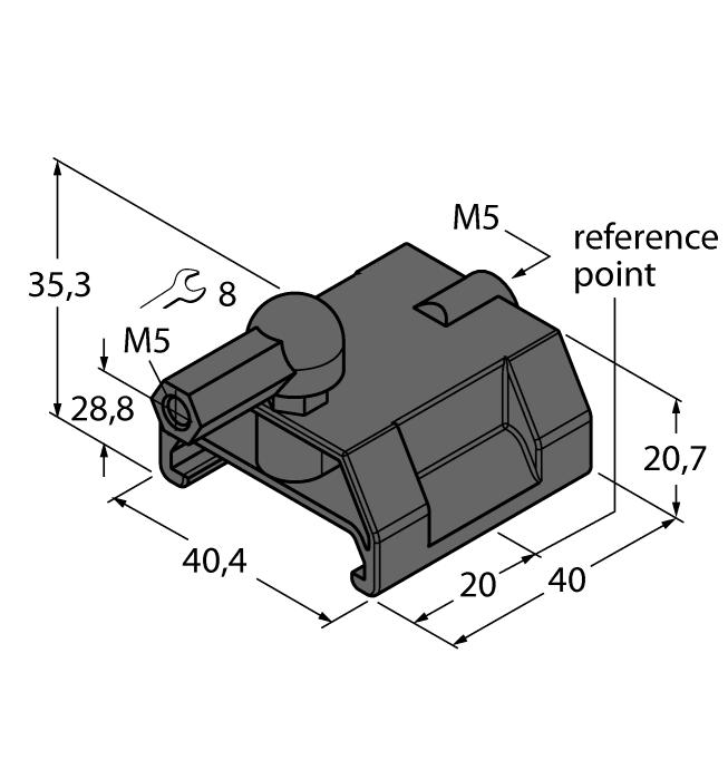 P1-LI-Q25L 6901041 transductor de posición guiado para Li-Q25L, se introduce en la ranura guía del sensor