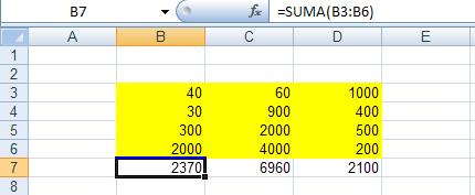Calcular la suma en de cada una de las columnas y rastrear sus respectivas precedentes