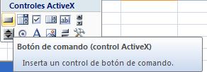 Este grupo de Controles cuenta con tres opciones muy importantes como: 1. Modo diseño: permitirá trabajar en el diseño de los controles de ActiveX 2.