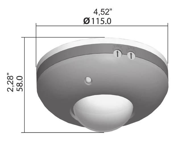 DETECTORES DE MOVIMIENTO DETELUX 360SU PRO 110V detector de movimiento instalación en techo --Ángulo de detección: 360º --Tensión de alimentación: --110-130V~, 50-60Hz --Capacidad máxima de contacto: