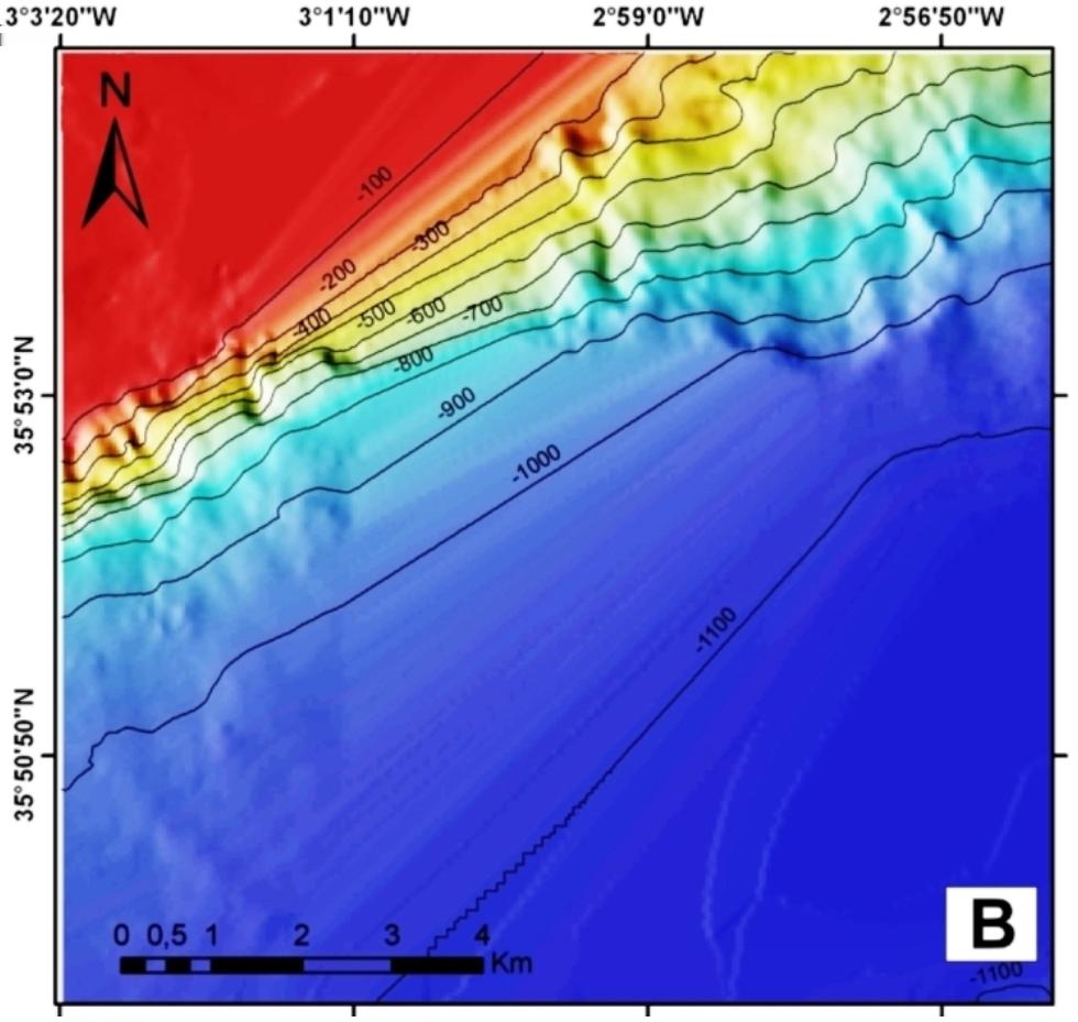 1: Valores de los para metros utilizados en la simulacio n del paleotsunami en el Mar de Albora n. donde cada uno de ellos representa 2500 metros cuadrados.