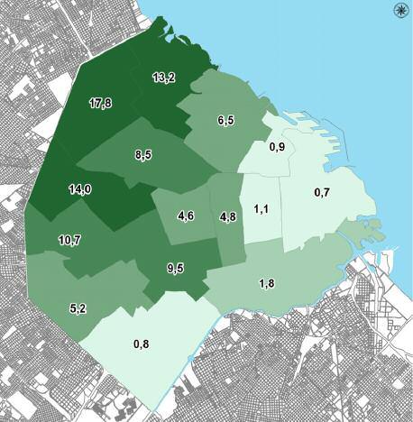 la Ciudad otro tipo de ofertas del mercado inmobiliario, tales como los departamentos. 2001 2012 Mapas 2.3: Distribución de la oferta de venta de casas por comuna.