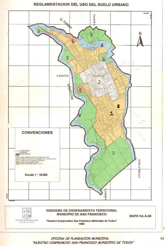 Mapa 2 Localización de la Planta de beneficio de ganado en el municipio de san Francisco, Cundinamarca. Fuente: Esquema de Ordenamiento territorial.