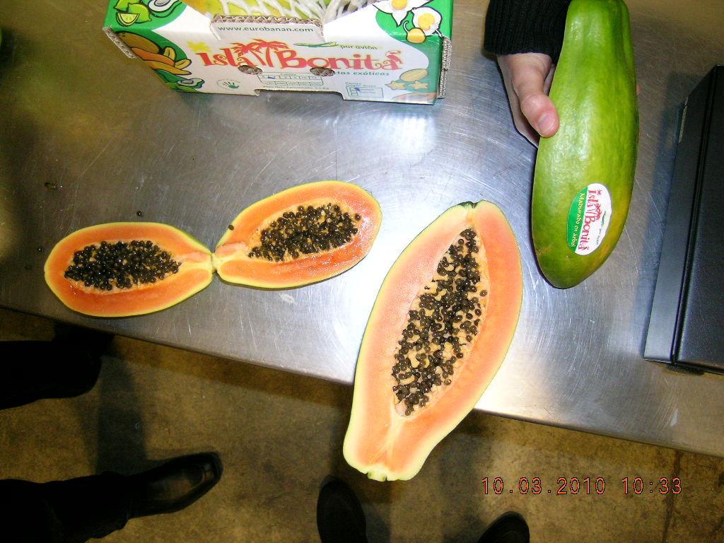 Comparativa de papaya brasileña