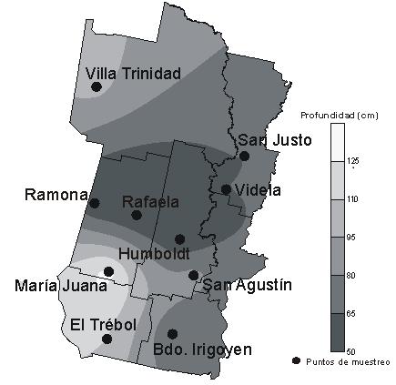 Figura 1. Isolíneas de lluvias de marzo de 2014 y el acumulado enero-marzo de 2014 (RIAN-CR Santa Fe, abril 2014). II. 2.- Caracterización del comportamiento de las napas en el centro de Santa Fe.