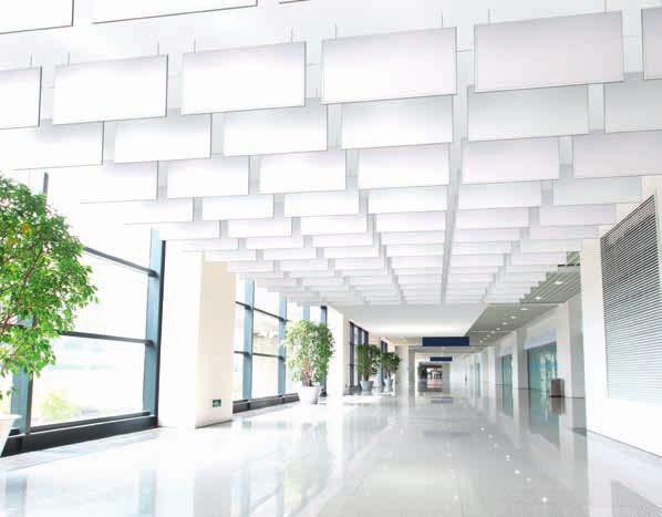 Ingravidez: Bafles AMF THERMATEX Los bafles THERMATEX AMF son una solución efectiva para dotar a una sala de una acústica considerablemente mejor, cuando las superficies del techo y las paredes