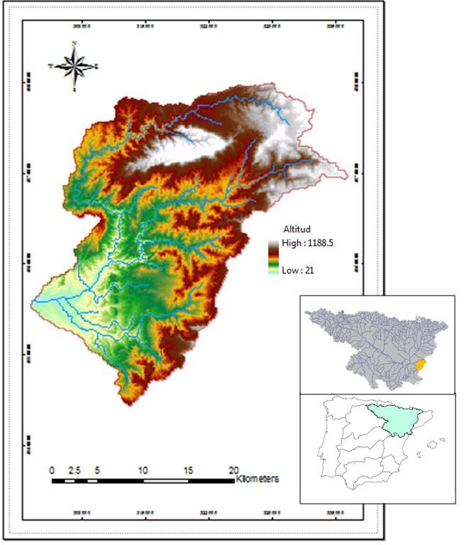 Figura 4.4 Localización de la cuenca del río Siurana. 4.2.2. Clima. Los datos sobre la climatología de la región son escasos y fragmentarios.