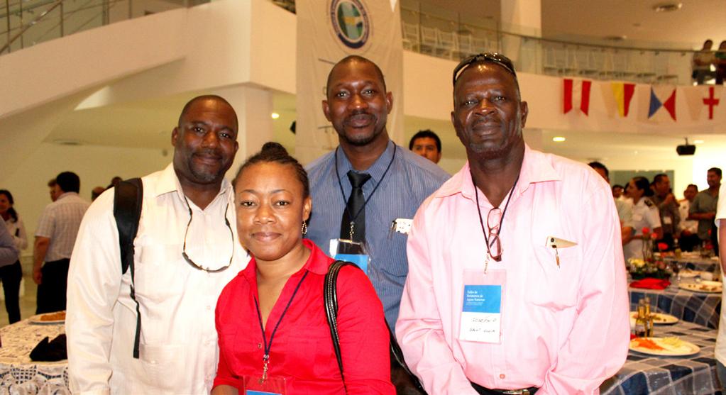 Representantes de los países de Santa Lucia, Antigua y Barbuda, participantes del proyecto Fortalecimiento de Capacidades Hidrográficas de Mesoamérica (FOCAHIMECA).