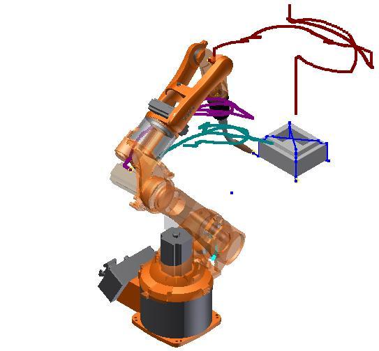 99 se dentfcan los recorrdos que deben hacer las artculacones del robot KUKA KR5 HW ARC solo con parámetros cnemátcos, para segur la trayectora Gabnete.