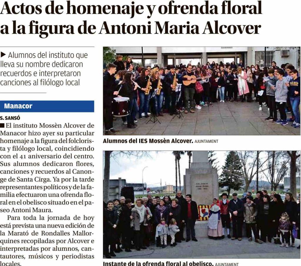 Diario de Mallorca Mallorca Prensa: Tirada: Difusión: Diaria 13.973 Ejemplares 11.