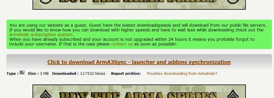 3. Descarga de Mods Utilizaremos un programa llamado Arma3Sync. Es una herramienta que nos permitirá actualizar, descargar y verificar la integridad de nuestros mods y los de la comunidad.