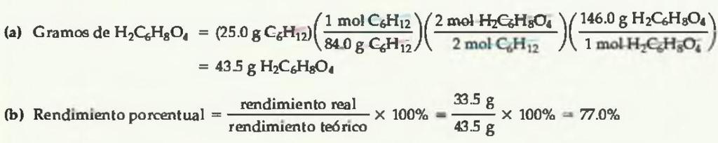 Cómo calcular el rendimiento teórico y el rendimiento porcentual para una reacción (b) El