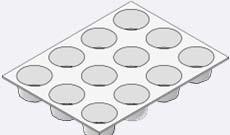 Pizzas de hasta 280 mm de diámetro Ref. 60.71.158 21 Molde para magdalenas y similares Los moldes para madalenas están fabricados de un material sumamente flexible.