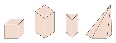 Todas estas figuras geométricas son poliedros.