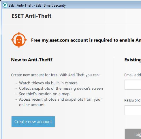 ESET SMART SECURITY PREMIUM 10 Recupera tu equipo extraviado Optimización del Anti- Theft Optimiza la configuración del Anti-Theft para facilitarte el inicio de