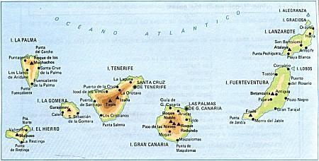 3.2 El relieve y las costas de Canarias El archipiélago está situado en el océano Atlántico.