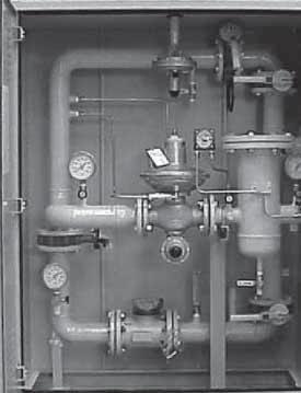 sistema de regulación de presión. Todas las líneas de regulación, sean principales o secundarias, deben disponer al menos de una válvula de interrupción de seguridad por máxima presión (VIS máx.