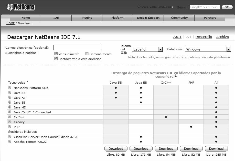 6 NetBeans 7.1 IDE Actividades para el lector Realice una investigación, determine si existen otras herramientas similares a NetBeans.