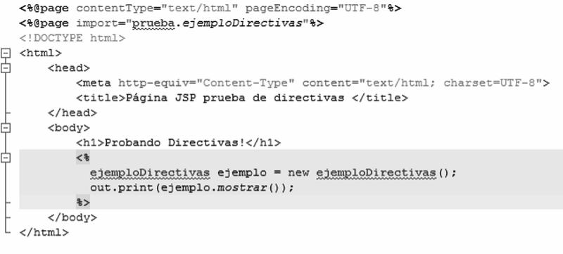 238 JavaServer Pages en NetBeans 7.1 Ejemplo de aplicación 1 A continuación se creará un ejemplo básico de aplicación de directivas. La aplicación utilizará el atributo import.