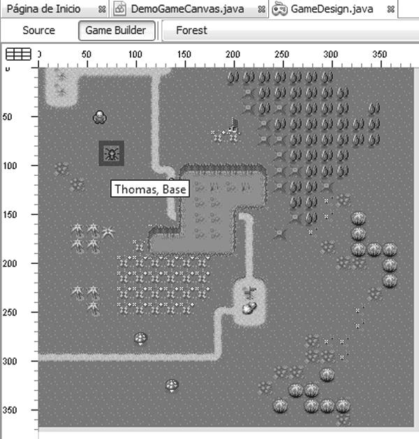 440 Fundamentos de programación para móviles en NetBeans 7.1 En la figura 13.44 se observa la primera división del Game Design, el nivel scenes. Figura 13.