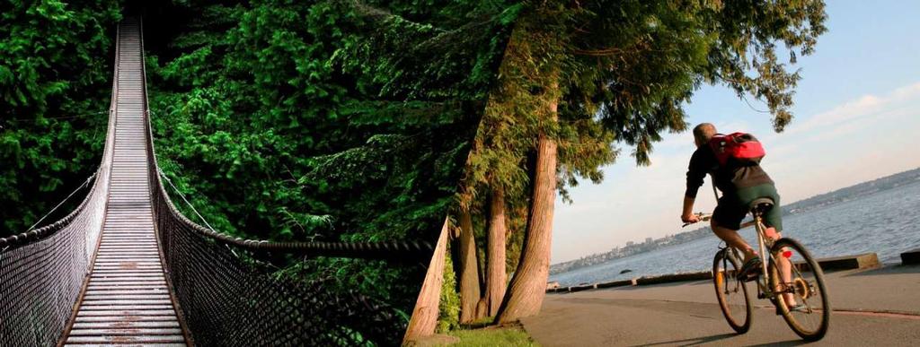 Sábado 15 de julio 9:00am 12:00am Ruta en bicicleta por Stanley Park Stanley Park es el parque más emblemático de toda la costa oeste, situado en el corazón del Downtown de Vancouver.