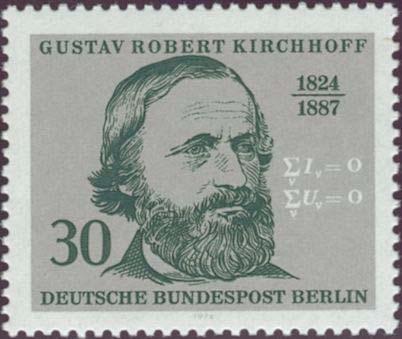 7 Leyes de Kirchhoff Las leyes de Kirchhoff son en realidad dos EGLAS, enunciadas por el físico alemán Gustav obert Kirchhoff (84-887), que permiten la obtención sistemática de las ecuaciones