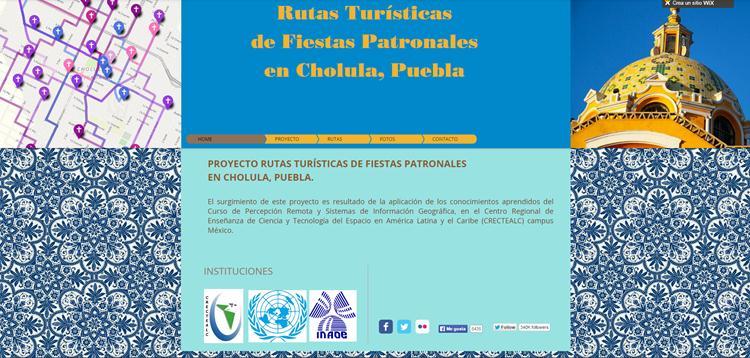 2. La publicación de la página web de las Rutas Turísticas de las Fiestas Patronales en Cholula, Puebla. http://rochaosorioadriana.wix.
