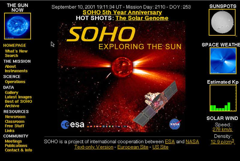 SOHO en el web Usted puede encontrar mucha más información sobre el Sol y SOHO en nuestro