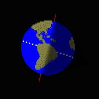 La Tierra también gira (o rota) una vez al día, de tal forma que en cualquier momento casi la mitad de la Tierra