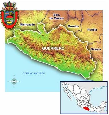 GEOGRAFÍA Y POBLACIÓN El estado de Guerrero cuenta con una superficie de 63,596 km2. Se localiza en el suroeste del país.