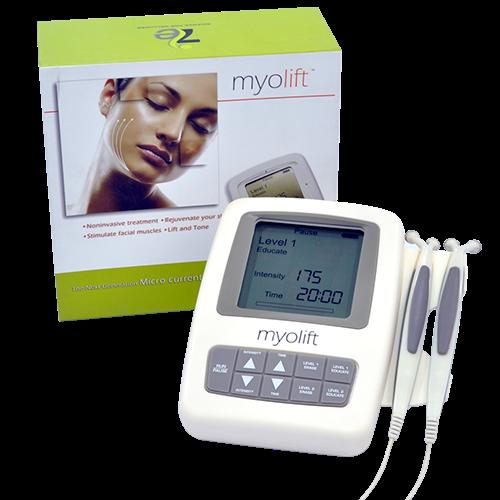 ESTIMULADOR FACIAL MYOLIFT DESCRIPCION: Estimulador facial con Micro corriente Impulsos suaves no invasivos que pentran en el músculo a través de dos aplicadores en forma de puntal Re-educa
