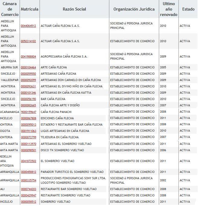 Gerencia de mercadeo Cañaflecha 34 Tabla 2. Empresas similares registradas en Cámara de Industria y Comercio de Bogotá. Fuente Cámara de Industria y Comercio de Bogotá.