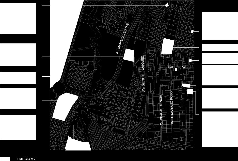 Contexto y áreas de influencia. Ilustración 21: Terreno y contexto. Fuente: Plano de Quito y google images.