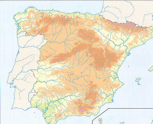 El Sistema Central divide a la Meseta en dos: la Submeseta Norte que se corresponde con la cuenca fluvial del Duero y la Submeseta Sur recorrida por los ríos