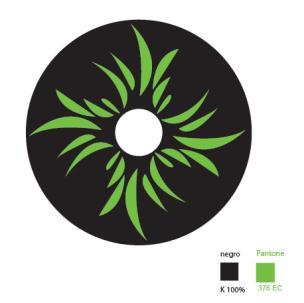El CD esta realizado a 2 colores, utilizando un pantone y el color negro al 100%.