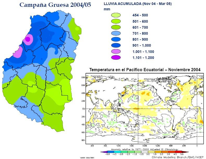 Cuál es el valor esperado de precipitaciones en Entre Ríos entre los meses de noviembre a marzo?