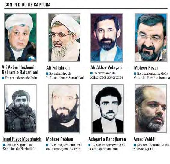 8 Siete líderes iranios de elita y un importante líder de Hezbolláh, contra los que Argentina había pedido la emisión de órdenes de