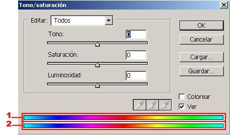 Usar el comando Tono/saturación Desde la parte inferior de la paleta capas, elige el comando Tono / saturación.