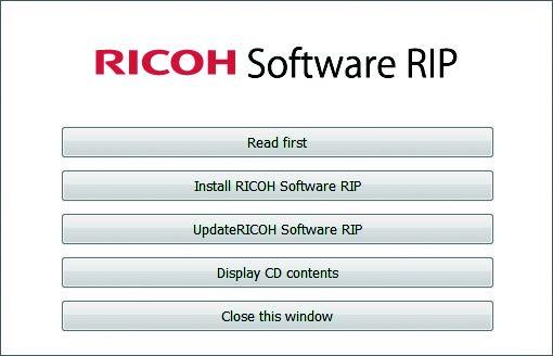 Instalación de RICOH Software RIP Instalación de RICOH Software RIP La instalación de la aplicación RICOH Software RIP requiere derechos de administrador.