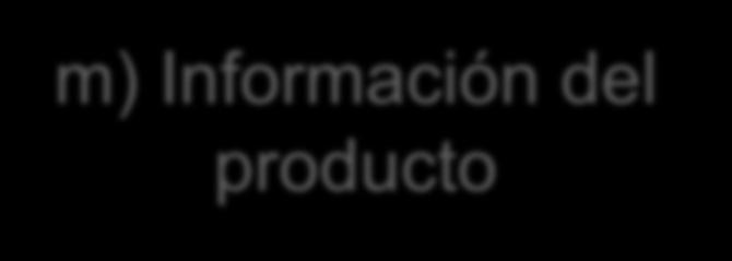 m) Información del producto Producto principal.