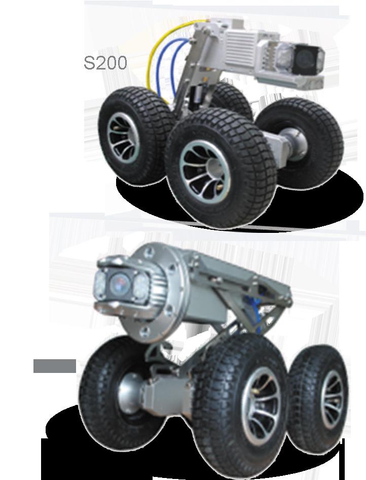 Cámaras con tractor robótico Rango de operación: tuberías de 8 a 60 pulgadas Especificaciones 10 S200