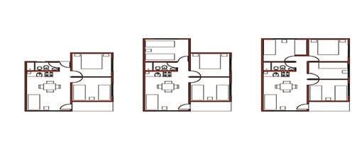 M4: en formato dúplex, de 4 dormitorios, adaptando el diseño para personas con capacidades diferentes, con una superficie de 110,74 m².