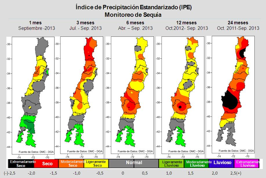 Fig.4 Proyección y Recomendaciones por Macrozonas Zona norte (Regiones de Arica y Parinacota a Antofagasta): A mediados de este período podrían iniciarse las primeras lluvias estivales en el