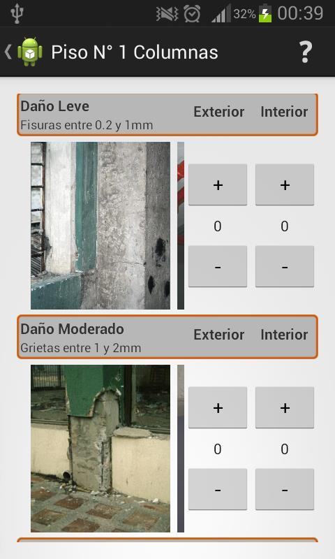 Aplicación TiDHA - Input Evaluación del daño en Elementos Estructurales Imágenes