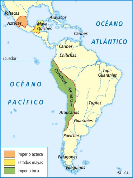3.2. Las civilizaciones precolombinas Los incas crearon un imperio en los altiplanos de los Andes, cuyo emperador era